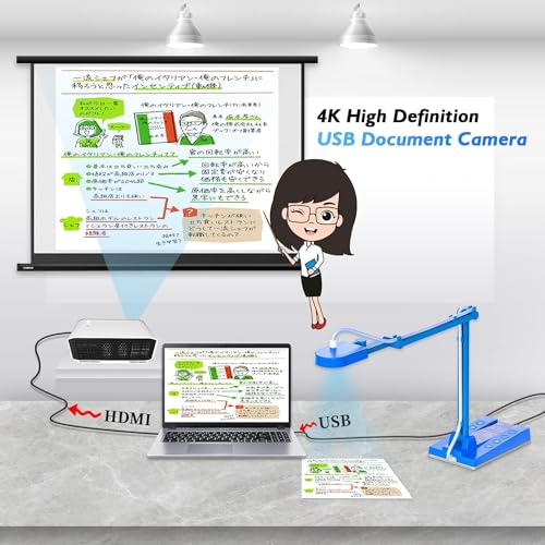 image for TreasLin Document Camera,10MP USB Document Camera for Teachers, Overhe