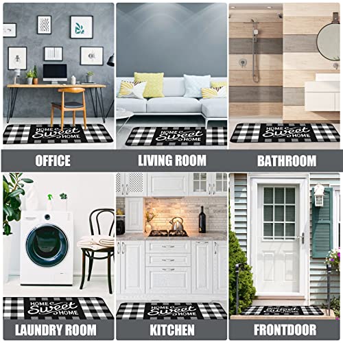 Romamigo Buffalo Plaid Check Kitchen Rug Non Slip Kitchen Floor Mat 20 X 47 Inch, Cushioned Standing Home Sweet Home Area Rugs Runner For Kitchen Decor And Accessories #TOP5