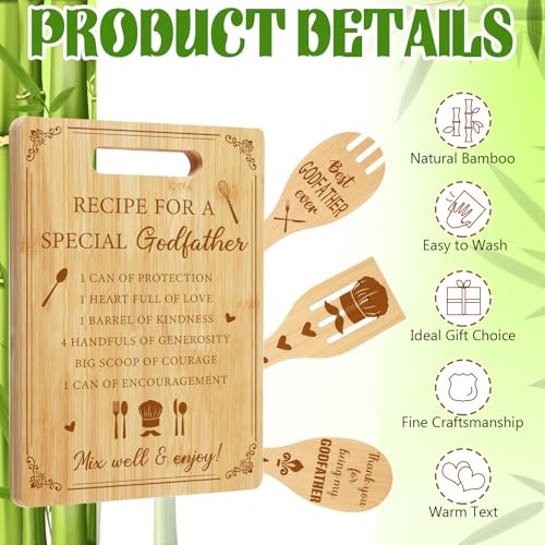 Tabla de cortar rectangular de bambú Vesici pack 4 piezas miniatura 3