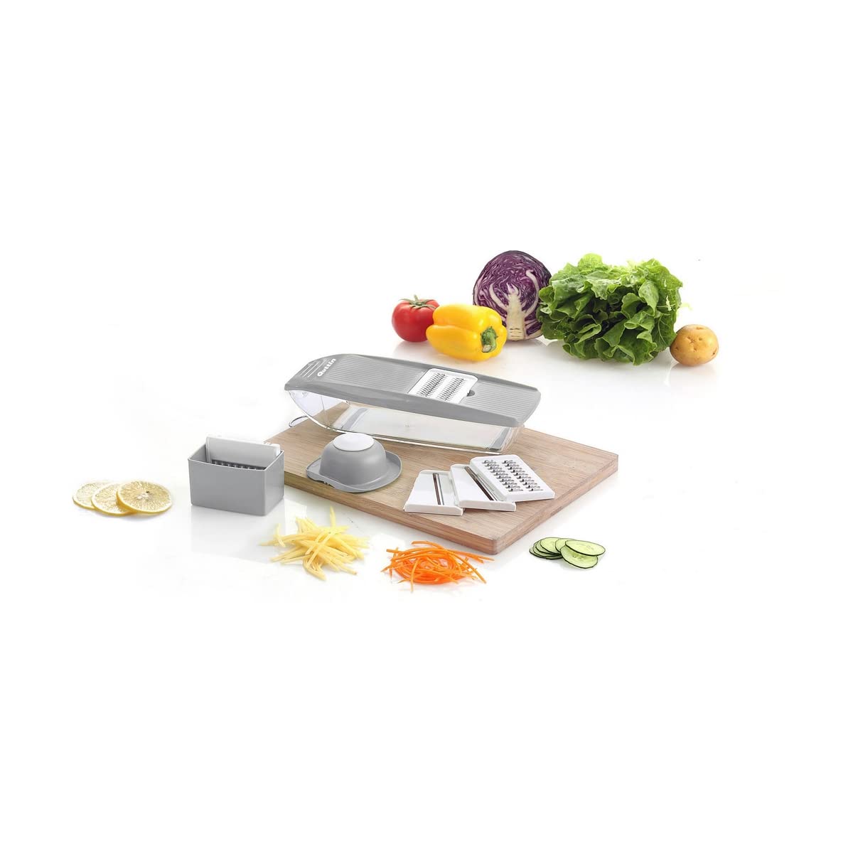 Quttin Grattugia Mandolina S2201765 In Acciaio Inox - Colore Rosso - Alta Qualità Made In Spain