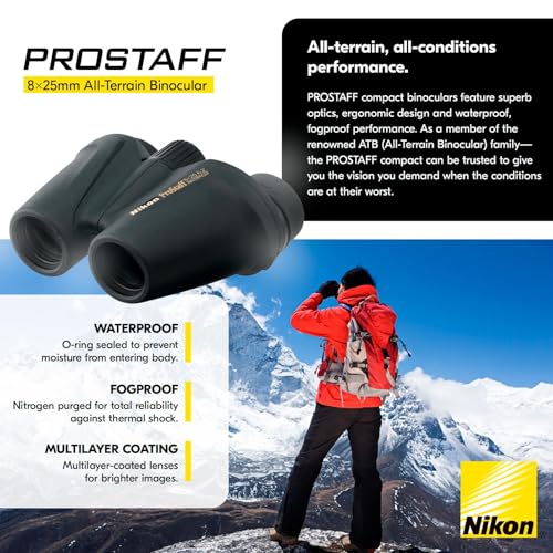 Binoculares Nikon PROSTAFF 8x25mm ATB compactos impermeables miniatura 6