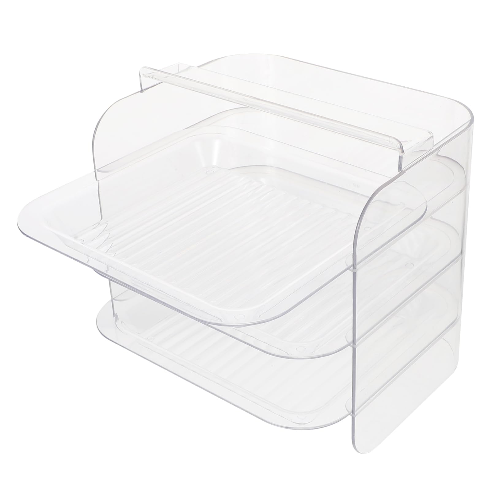 JECOMPRIS 1Pc Multi Layer Food Organizer Rack with Access Transparent Thick Serving Shelf for Hot Pot Bbq Seafood and Fruits Convenient Food Storage for Home