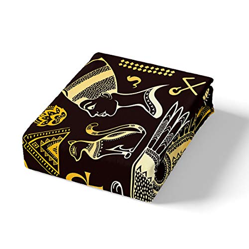 Loussiesd Ancient Egypt Comforter Cover Set for Kids Boys Adults Egyptian Tribe Duvet Cover Pyramid Printed Bedding Set Egypt Culture Quilt Cover Bedroom Decor 3Pcs Bedcloths Super King Black Golden - Image 2