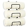 Wallniture Solid Wrought Iron Metal Towel Rack Holder – Wall Mount Rustic Home Decor - Bathroom Organizer Black Set of 3 (Straight Finish)