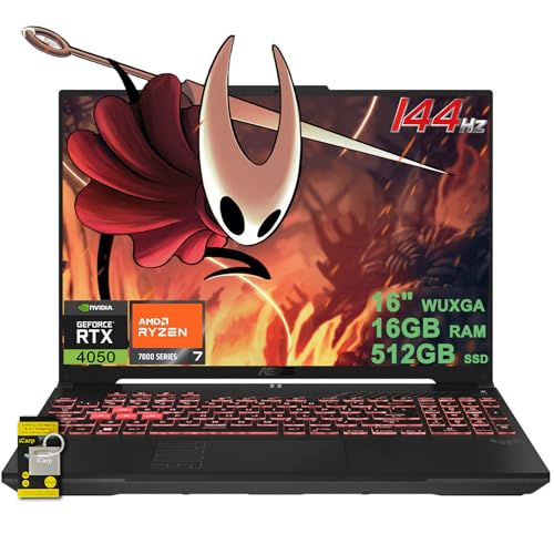 ASUS TUF Gaming A16 Laptop 16" WUXGA IPS 144Hz AMD Hexa-core Ryzen 7 7445HS 16GB DDR5 512GB SSD NVIDIA GeForce RTX 4050 (Up to 194 AI Tops) RGB Backlit USB4 Two-Way AI Noise Cancelation Win11 ICP Hub
