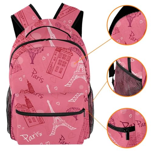 Sac à dos d'école Tour Eiffel pour les sorties décontractées - 3
