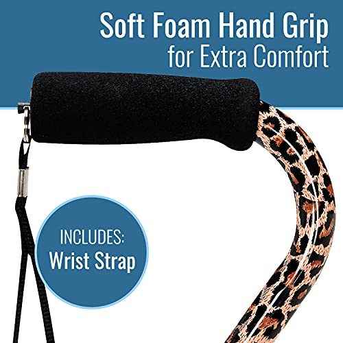 Dmi Adjustable Designer Cane With Offset Handle And Strap, Leopard, Multi-Colored, Fsa And Hsa Eligible #TOP1