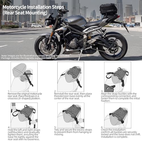 Bolsa trasera magnética para moto Rhinowalk miniatura 7