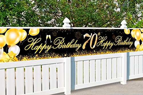 ✨ Riceverai 1 striscione extra grande per il 70 ° compleanno nero e oro, una brillante decorazione per il compleanno di 70 anni nero e oro, c'è anche una corda lunga 4 m (13 piedi) che non è necessario acquistare separatamente. 70. Dimensioni banner: 280 * 38 cm.