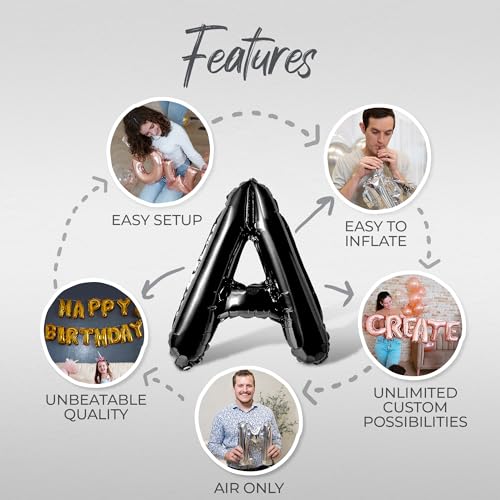 Image of Letter Balloons - LAST SPLASH 16 inch Inch Alphabet Letters Foil Mylar Balloon Bachelorette or Bachelor Party Banner (Black)