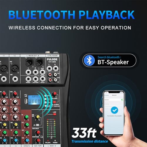 image for FULUODE 12 Channel Mixer Audio Console, CT-120S Professional Music Mix