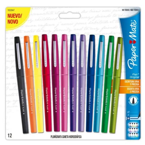 Caneta Paper Mate Flair Media - Blister c/12 Sortido