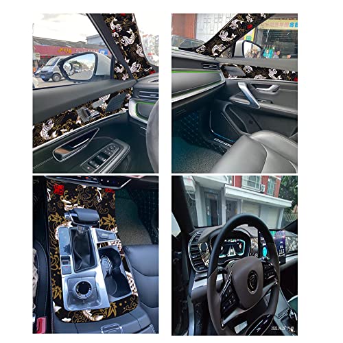Tuklye Car Interior Car Sticker Jdm Japanese Style Cotton Bronzing Automotive Interior Sticker Self-Adhesive Tape With Adhesive And Wind Cloth Sticker (19.7X57In) #TOP3