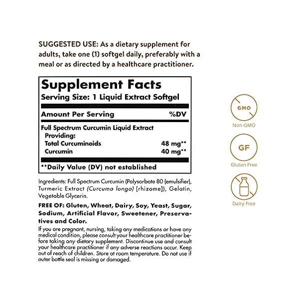 Solgar-Full-Spectrum-Curcumin-Liquid-Extract-105-Softgels-Faster-Absorption-Brain-Joint-Immune-Health-Long-Lasting-Support-Non-GMO-Gluten-Free-Dairy-Free-105-Servings Solgar Full Spectrum Curcumin - 105 LiCaps - Superior Absorption - Brain, Joint & Immune Health - Vegan, Gluten Free, Non-GMO, Dairy Free - 105 Servings