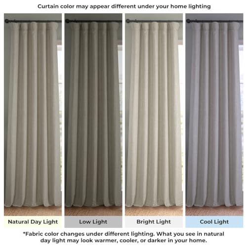 Image of HPD Half Price Drapes - Faux Linen Curtains for Living Room (1 Panel) - 100W X 84L - Extra Wide Textured Room Darkening Curtains for Bedroom 84 Inches Long - Drapes for Home Decor, Oatmeal