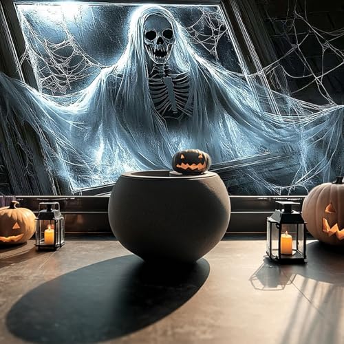 Calcomanía de ventana Halloween espectro esqueleto 39.3x17.7 pulg miniatura 4