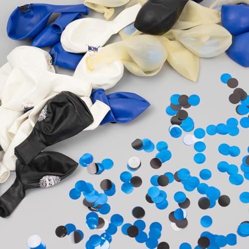 75 Pack Graduation Party Decorations Balloons Set - 12 Inch Black Blue Confetti Graduation Balloons with Ribbons for Grad Party Decoration Supplies by OuMuaMua - Image 6