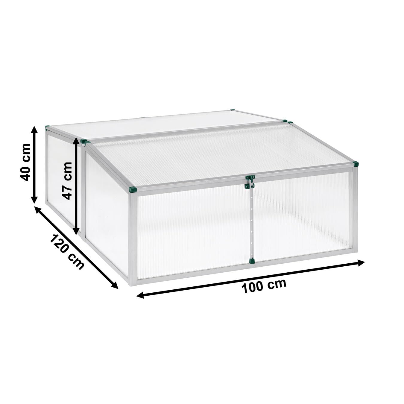 Beckmann FS2 Frühbeet Typ Allgäu Modell 2 – Extrem Stabil: Hagelfeste 6mm Platten – Made in Germany – UV-Schutz—Premium Aluminium Mini-Gewächshaus – 100x120cm