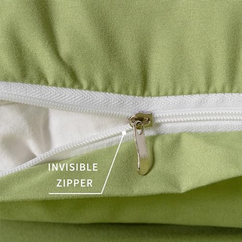 Image of 2 Pack Microfiber Zipper Pillowcases, Soft Comfortable Not Shrink Olive Green Pillow Case, Standard Pillow Cases Set of 2 (20x26 Inches)