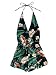 SweatyRocks Women's Sexy Halter V Neck Backless Floral Print Short Romper Jumpsuit