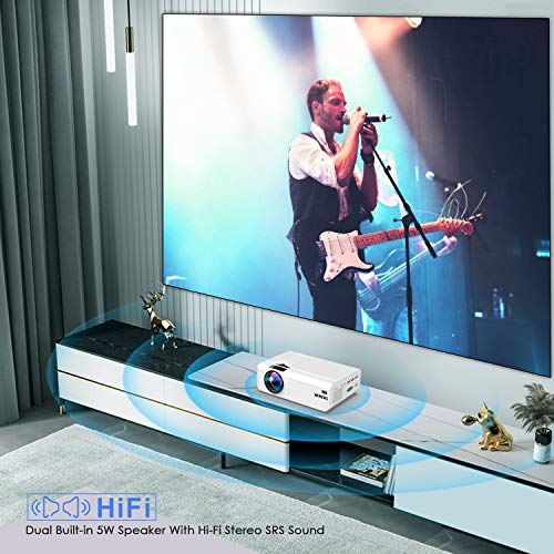 Wifi Projector Support 5.2 Bluetooth Transmitter, Wimius K2 Mini Projector 1080P And 4K Support, 300’’ Screen Zoom Compatible With Smartphone (Wirelessly) Pc Tv Stick Chromecast Ps5 #TOP3