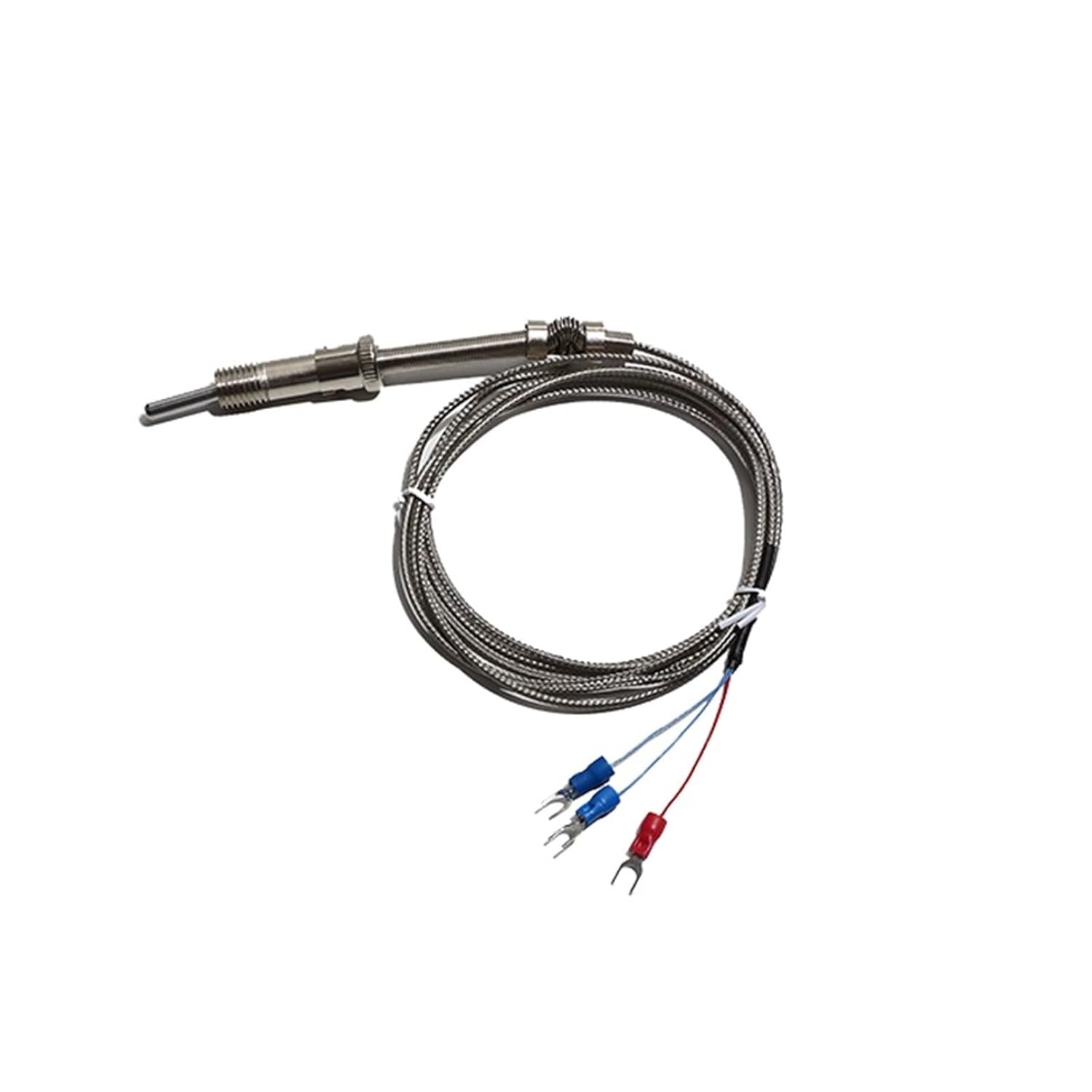 WRNT-01 Type K E J PT100 Thermocouple M12 Thread Spring Temperature Sensor Probe 1M 1.5M 2M 1Pcs(2M Cable Length,K Type)