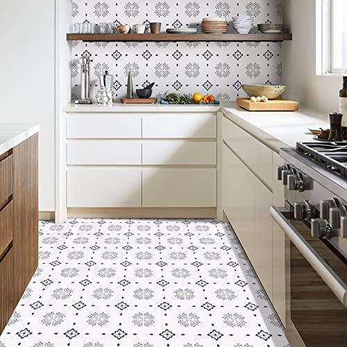 Peel & Stick Floor Tiles Vinyl Flooring 8"X8", Suitable For Wall, Floor, Kitchen, Bathroom, Pet House 10 Sheets (8X8 Inches, Blue-Gray, 10) #TOP5