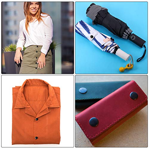 200 Pieces 15 Mm Fastener Snap Press Stud Button Marine Grade Black Snap Button With 4 Pieces Punching Tool Kit For Clothing Canvas Leather Craft Sewing (4 Components) #TOP4