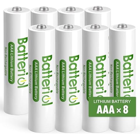Batteriol AAA Lithium Batteries, Triple A Batteries Lithium Iron 8 Pack, 1.5V 1200mAh Long-Lasting for Flashlight, Remote Control, Camera, Non-Rechargeable Cover