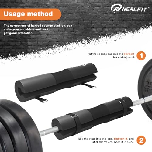 NEALFIT Langhantel Polster, Hip Thrust Polster für Langhantelstange, Extra Dicke Nackenpolster Langhantel, Barbell Pad nackenschutz für Squats, Booty Training, Gym
