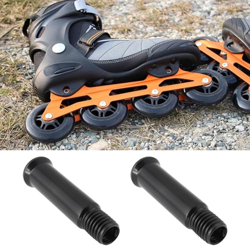 eMagTech 16x Aluminium Alloy Inline Roller Skate Axles Screws Bolts 8mm Compatible with Roller Skates Shoes Black - Thumbnail 2