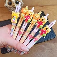 DEOXY (6 Pcs Gel Pens for Writing - Cartoon Design Lightweight Gel Pen with Comfortable Grip for Extra Smooth Writing, Stationery for School & Office, Birthday Return Gift (JD-2239)
