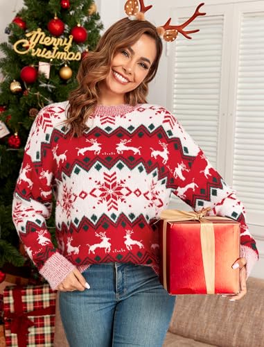 Image of ZAFUL Womens Oversized Sweaters 2025 Cable Knit Chunky Sweater Long Sleeve Crewneck Pullover Loose Outfits