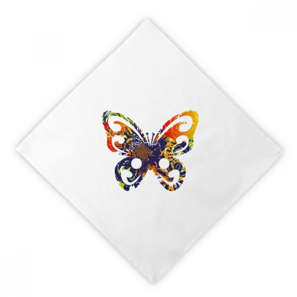 Servilletas de tela reutilizables blancas con estampado de flores y mariposas
