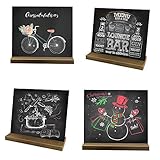 SmartUlife Mini Chalkboard Signs, 5 X 6 Inch Mini Chalkboard Sign with Base Stand, Set of 4 Pack