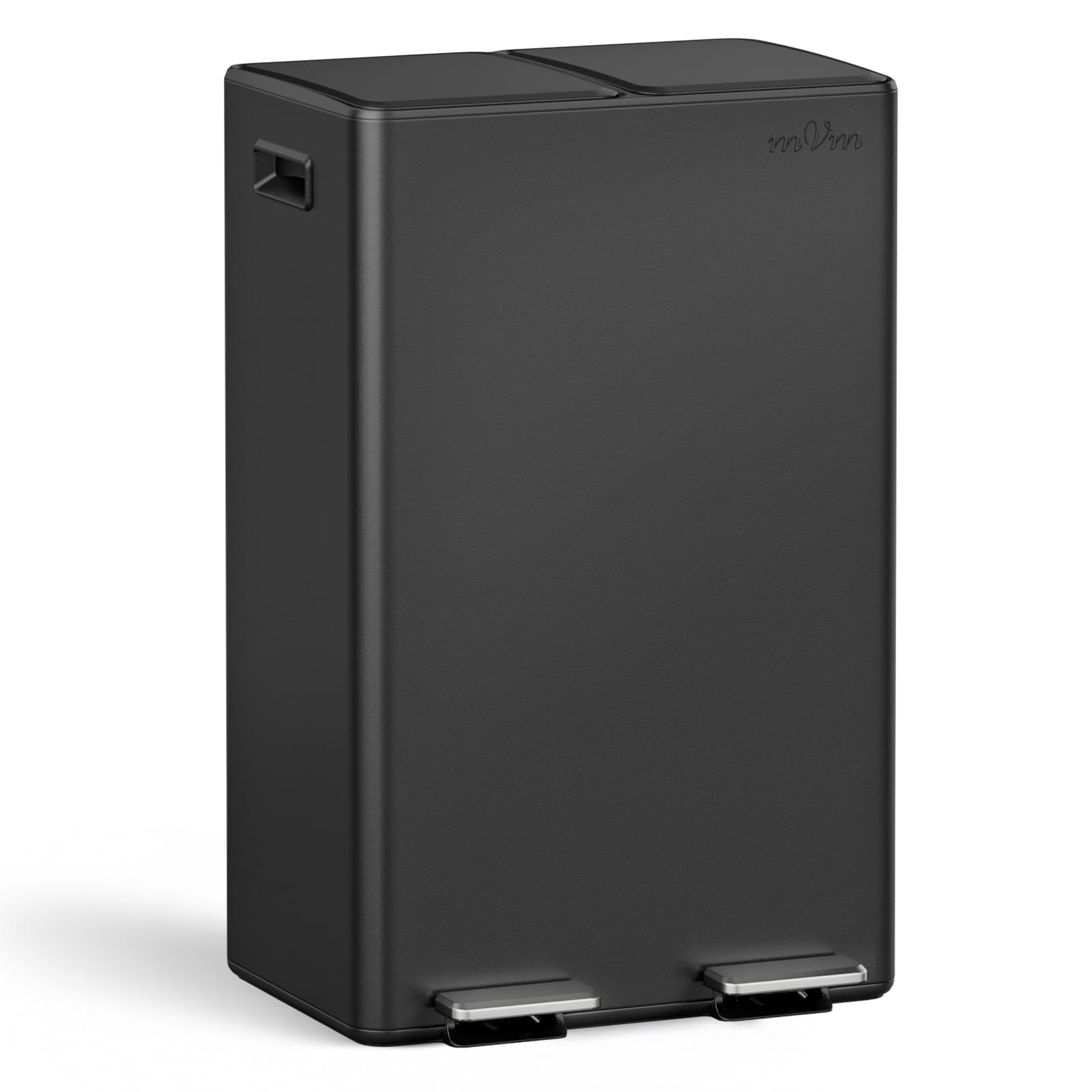 mVm Kitchen Bin,60L Dual Rubbish Bin,2 x 30L Stainless Steel Pedal Bin,Double Recycling Bin with ABS Lids and Plastic Inner Buckets,Soft-Close,Fingerprint Proof,Odour Seal,Large Capacity Trash Can