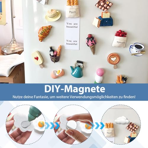 MAGABALLNET 50 Stück Mini Starke Magnete, 7×1mm Kühlschrankmagnete, Kleine Neodym Magnete für Pinnwände, Kühlschränke, Handwerk, Büro, Küche