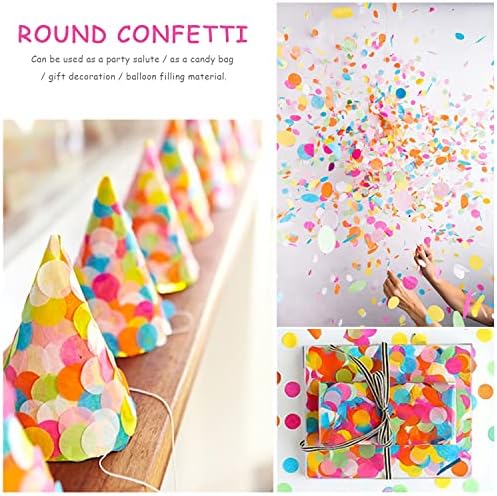 6000 pcs Confetti, Round Tissue Paper Table Decor Confetti, Multicolor Confetti, Tissue Paper, Party, Wedding, Gift Box, Holiday Party Decorations (White, Pink, Rose Red, Gold)
