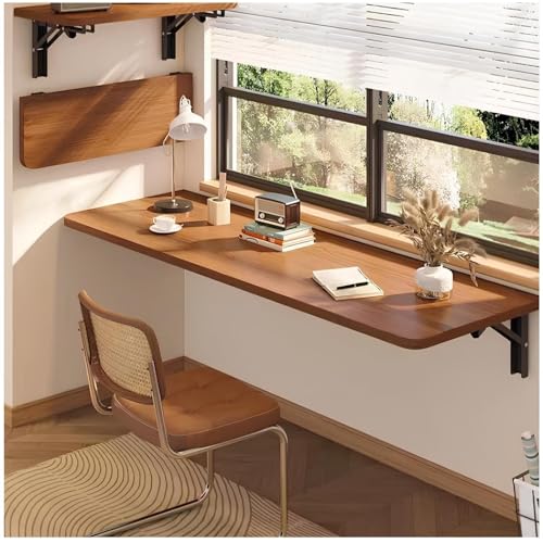 Meuble coiffeuse murale noyer 80x40 pour créer un cocon de douceur chez soi
