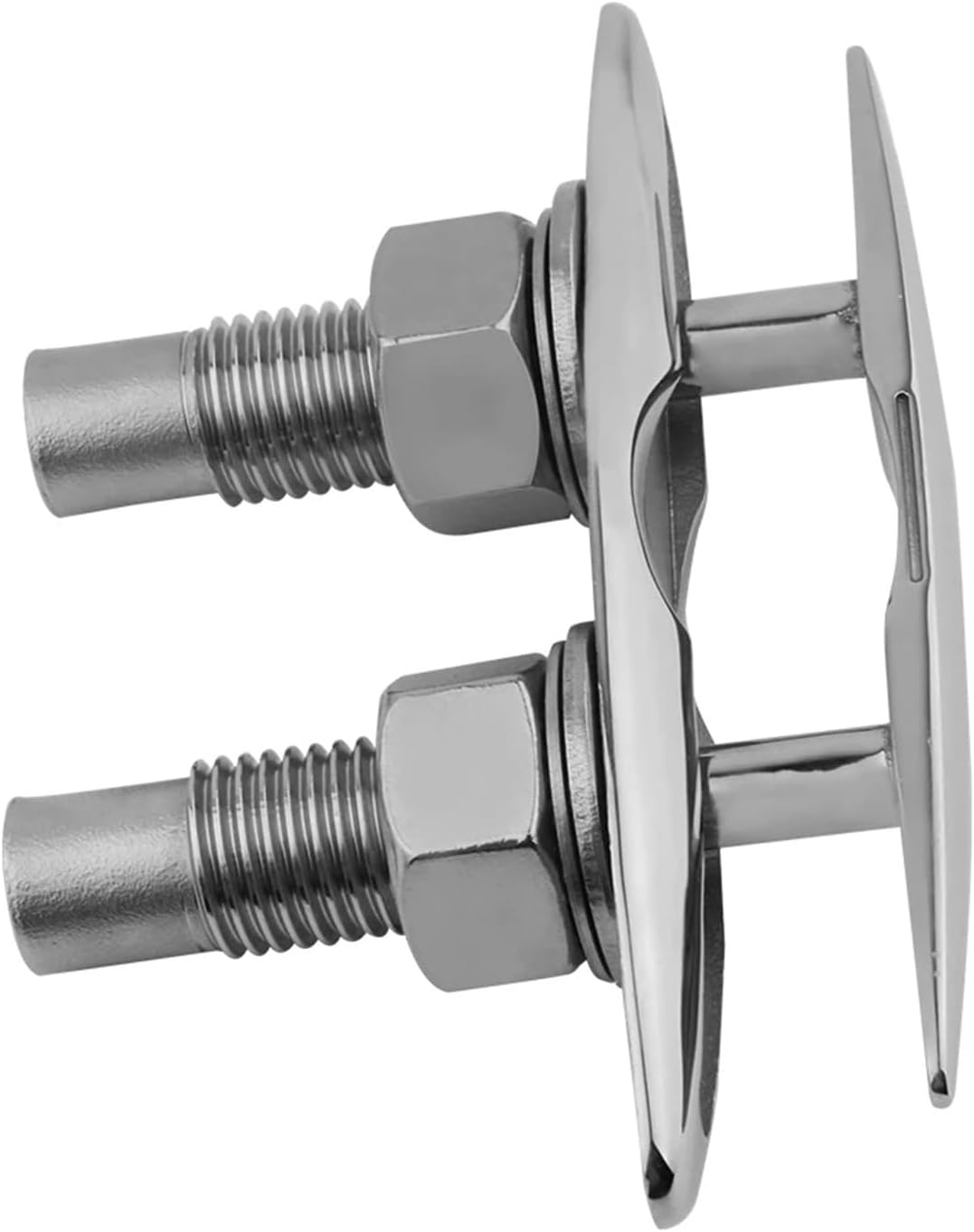 1pc 5/6 Inch Heavy Duty 316 Stainless Steel Boat Retractable Pull up Flush Mount Cleat Mooring Dock Neat Cleat Hardware(6 inch)