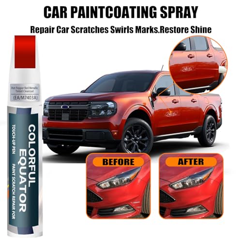 Image of EA /M7403A Hot Pepper Red Metallic Tinted Clearcoat Touch Up Paint for Ford, Car Paint Pen Scratch Repair Two-In-One Touch Up Paint, Premium Car Scratch Remover for Deep Scratches