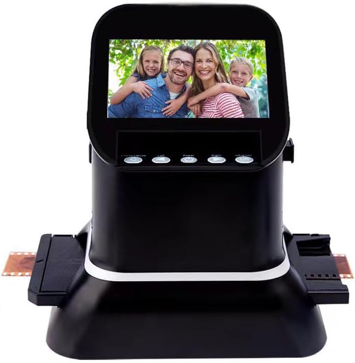 Scanner multifunzione per pellicole e diapositive da 22 MP, con schermo LCD da 4,3 pollici Alta risoluzione da 22 MP, doppia alimentazione, negative e positive, negative,