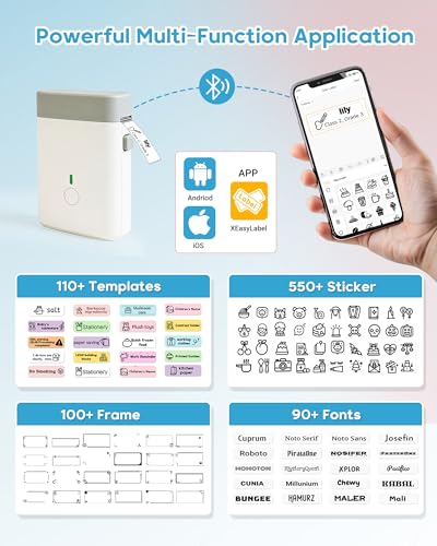 Image of ORGBRO Label Maker, Bluetooth Label Maker Machine with Tape, DX1-White