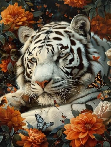 Peinture diamant adulte tigre pour illuminer votre salon avec un grand format 5D