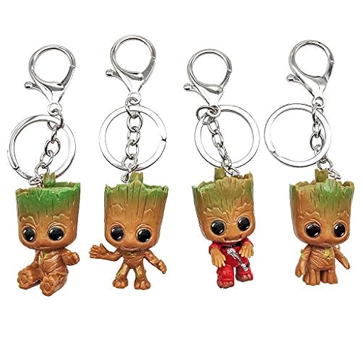 INHEMI Baby Groot Llavero (Conjunto de 4) - Figura de acción de la película clásica - Perfecto como Regalo - I Am Groot | Ya disponible en tu tienda friki favorita! En mundofriki.es!