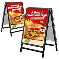 WIIGO Kundenstopper A2 – Doppelseitiger wetterfester Plakatständer, A-Rahmen Ständer Outdoor, Aufsteller für Werbung & Messen (A2, Schwarz)