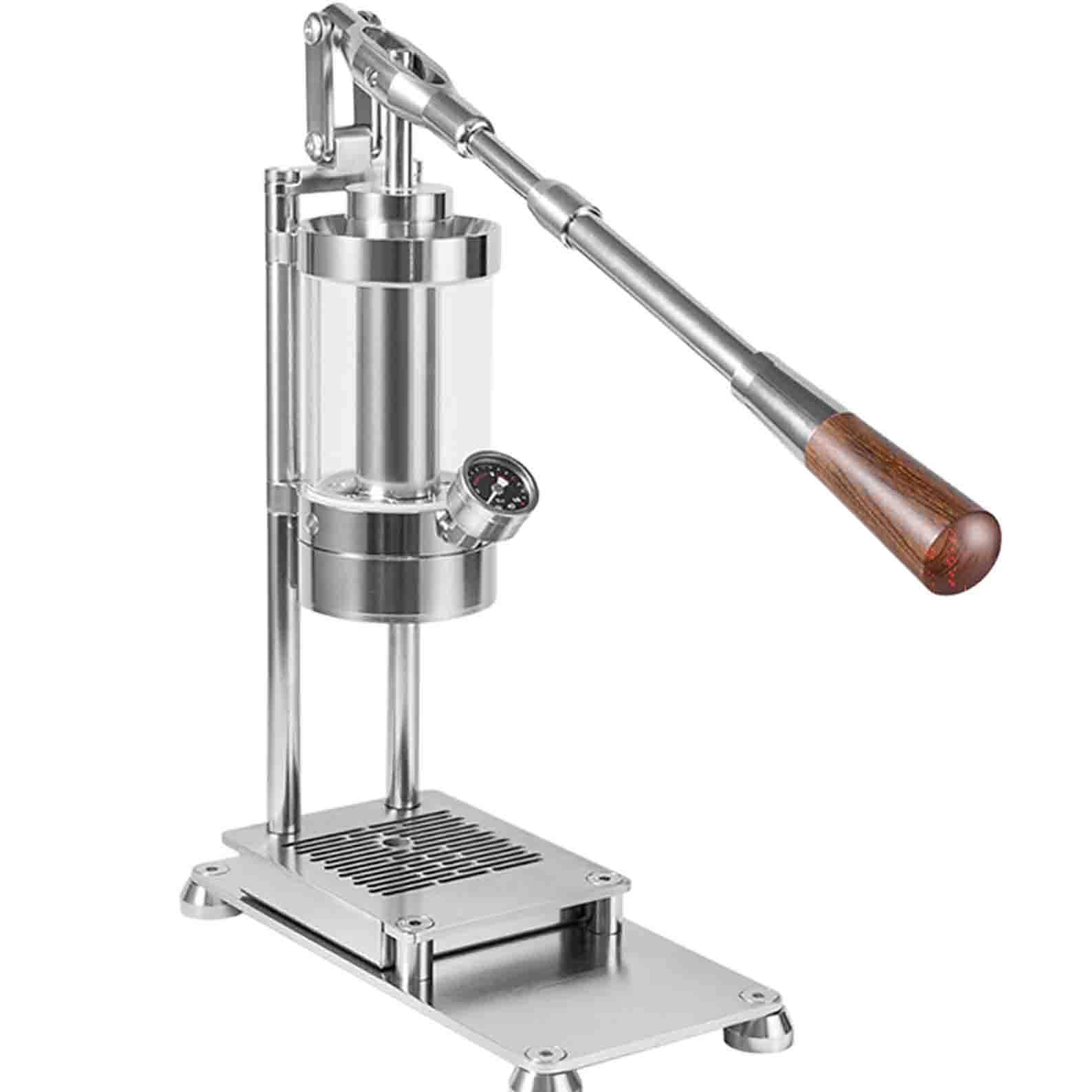 MHKHBA Lever-Operated Espresso Machine, Stainless Steel Espresso Machine, Suitable for Cappuccino, Latte, And Silver Coffee