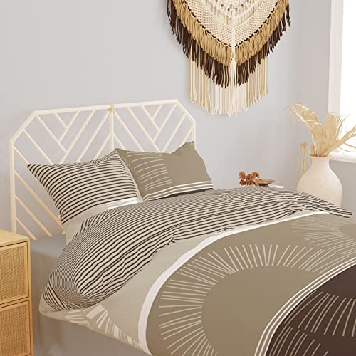 DILIOS Premium Bettwäsche 200x200, 100% Atmungsaktive Angenehme Baumwolle mit Reißverschluss, Renforcé Braun Hell Braun Beige, 3teilig Bettbezug 200 x 200 cm + 2 Kissenbezug 80 x 80 - Image 4
