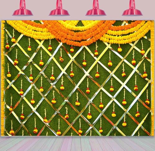 Image of 7x5ft Indian Wedding Photography Backdrop, Pooja Ceremony Photo Backgrounds Traditional Hindu Festival Banner, Puja, Party Decorations