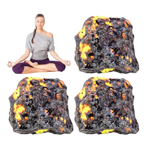 Pruojhw - Piedra aromática difusora de llama en bruto, piedra bruta de llama natural, piedra de bruto, piedra de fuente de piedra, difusor de , para meditación y depósito
